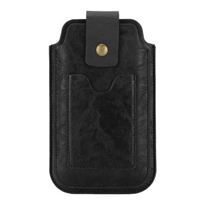Men PU Leather Phone Holster Retro Universal Case Waist Bag Sheath with Waist Clip Ring and