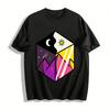 T-shirt décontracté imprimé montagne jour et nuit unisexe top tendance T-shirt 100% coton