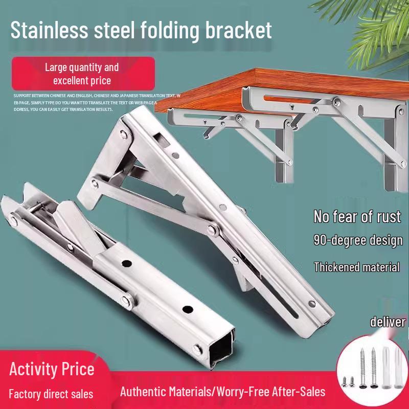 

Stainless Steel Foldable Triangle Shelf Bracket 8-inch 201 Stainless Steel - 1 Pack