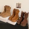Chunky Platform Thick Sole Woman Ankle Boots Design Round Toe Slip On Shoes Autumn Winter Short Botas Para Mujer