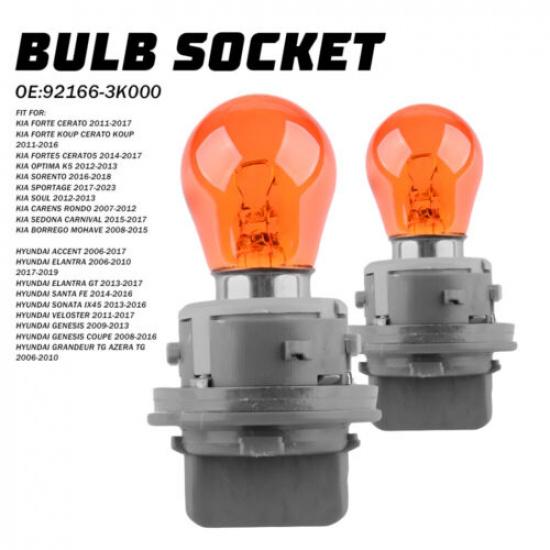Set Front Turn Signal Lamp Light Bulb W/ Socket For Kia Forte Cerato 2011-2017