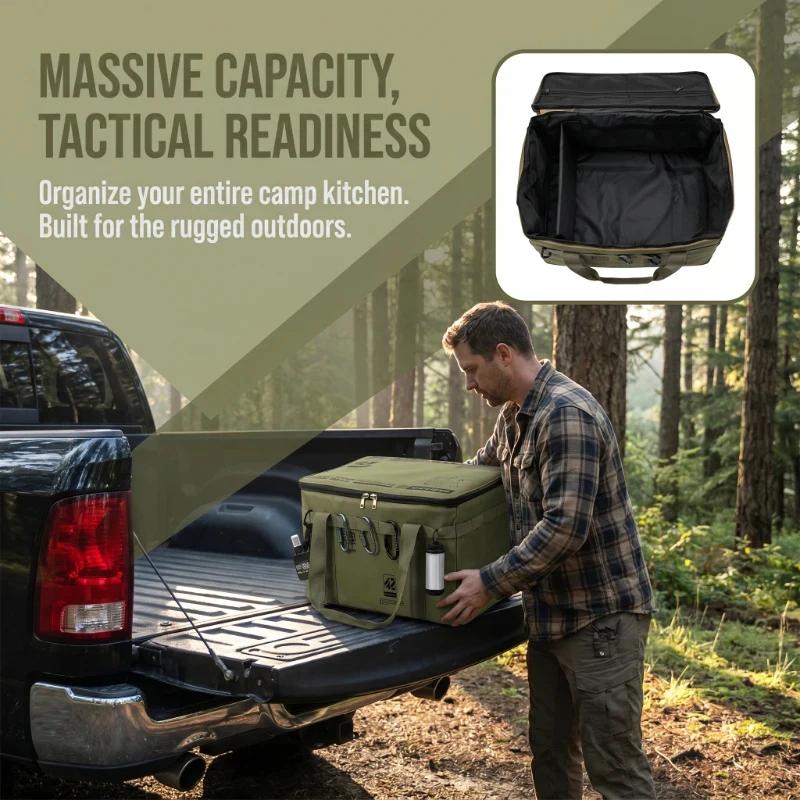Insulated Waterproof 30L Tactical Camping Storage Bag Folding Storage Box For Picnic Tableware And Field Equipment Outdoor