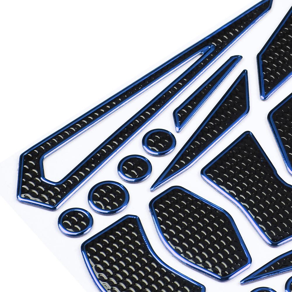 Universal Motorcycle Gas Fuel Oil Tank Pad Stickers Protector Tank Traction Pad(blue edge)