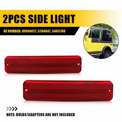 Pair Red Fender Rear Side Marker Lights Housing For 1974-1987 Jeep J20 Pickup