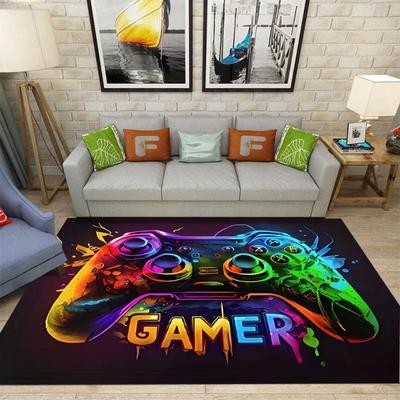 Gaming Teppich für Jungenzimmer Gamer Teppich mit Gamecontroller Teppich für Spielzimmer Esports-Raum und Jungen Spielzimmer-Themen Schlafzimmer Bodenmatte