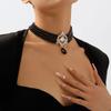 Korean Retro Pearl Diamond Fringed Neck Chain Internet Celebrity Temperament Design Sense Flower Bow Collarbone Chain Necklace Female