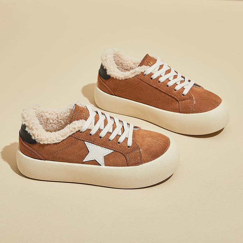 

Зимние кроссовки на толстой платформе для женщин, теплые нескользящие прогулочные туфли на шнуровке с подкладкой из искусственного меха, женские теннисные кроссовки из искусственной замши с флисовой подкладкой 40 хаки