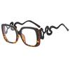 Oversize Snake Designer Frame Anti Blue-Ray Glasses For Women Classic Luxury Brand Ladies Casual Glasses Uv400