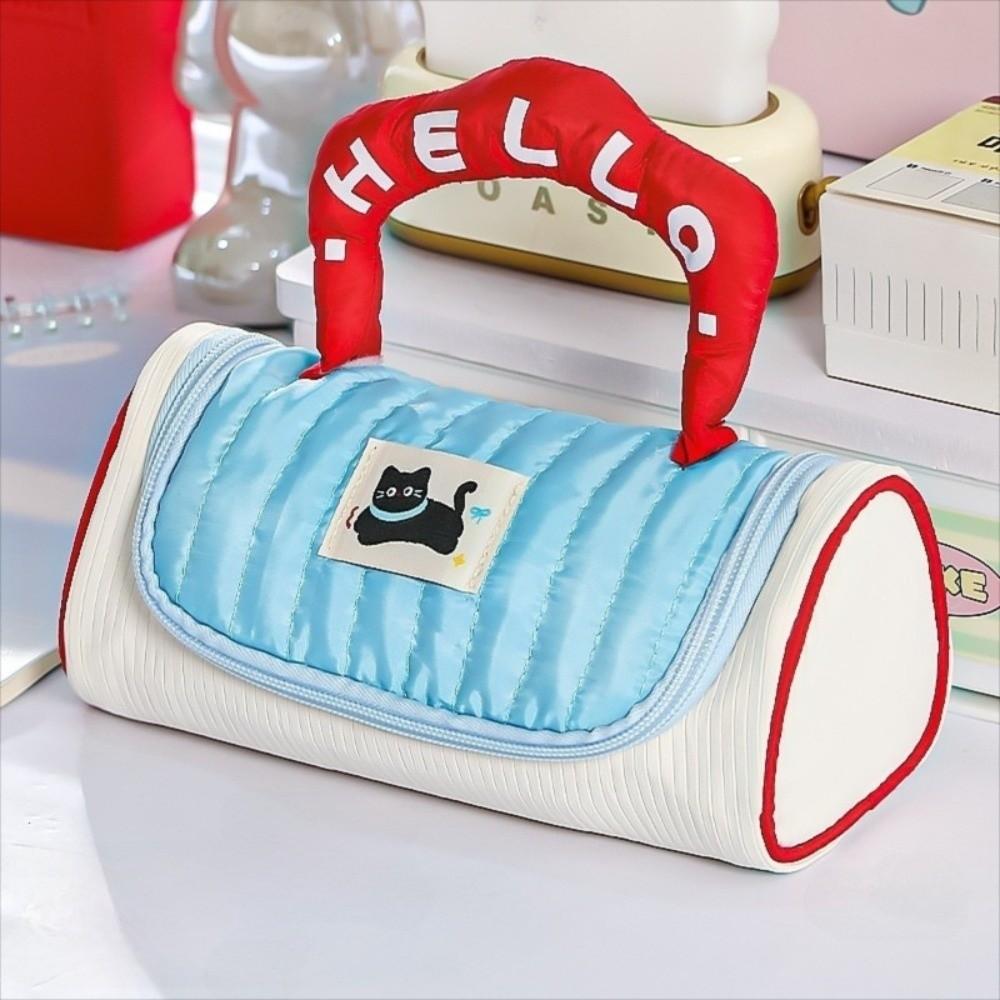Candy Color Colorblock Kitten Pencil Case Large Capacity Cat Pencil Pouch  Children