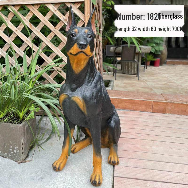 Cross-border Courtyard Doberman Resin Ornament Craft.