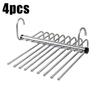 Stainless Steel Folding Pants Hanger – Multi-Layer Magic Clips & Retractable Space-Saving Organizer