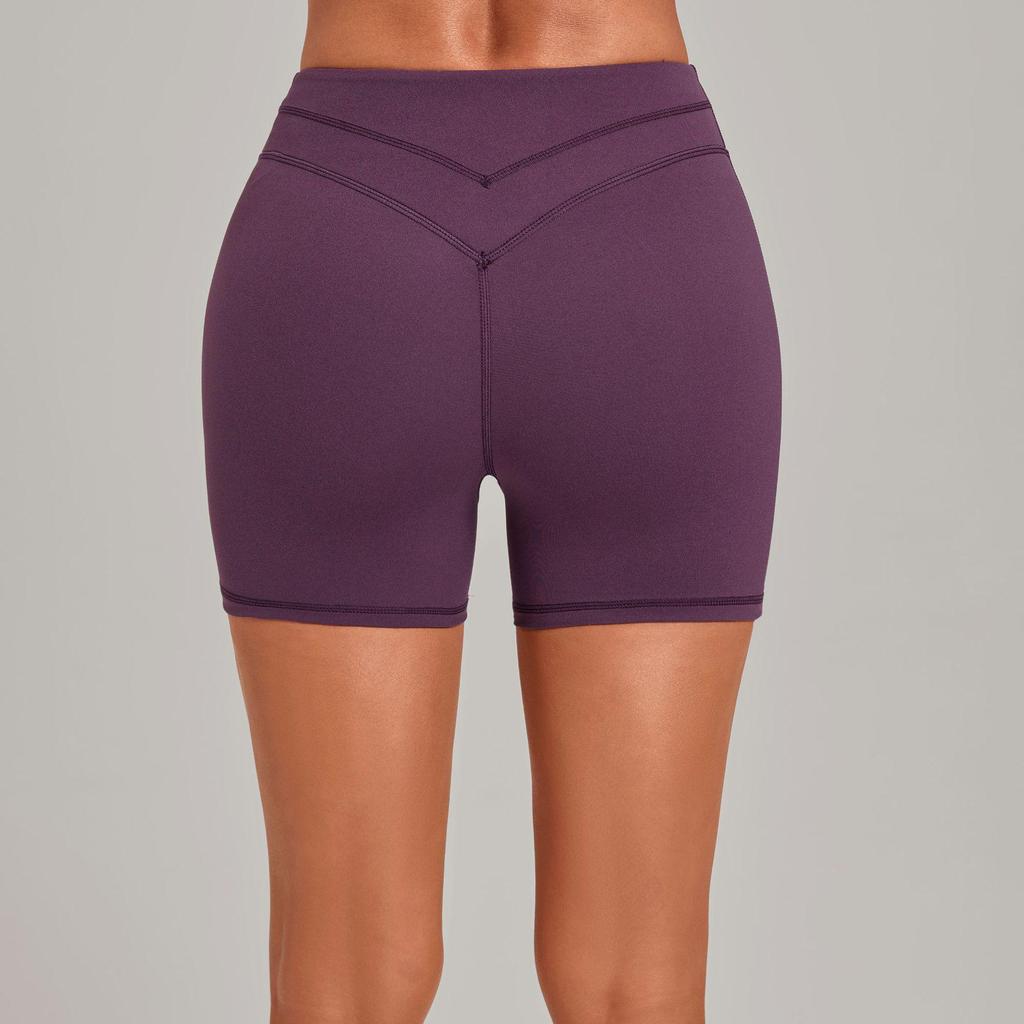 High-Waisted Cross-Waist Yoga Shorts for Running, Cycling, Sports (Model 9721)