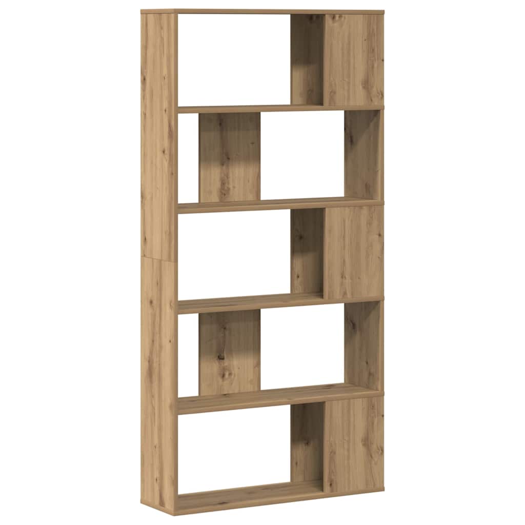 Bookshelf 5 Shelves Artisan Oak Finish 80.5 X 23.5 X 162.5 Cm Particleboard