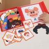 Non-Toxic Magnetic Puzzle Children Face Dress Up Game Book Shaped S.T.E.M. Montessori Toys Learning Educational Gift For Ages 3+