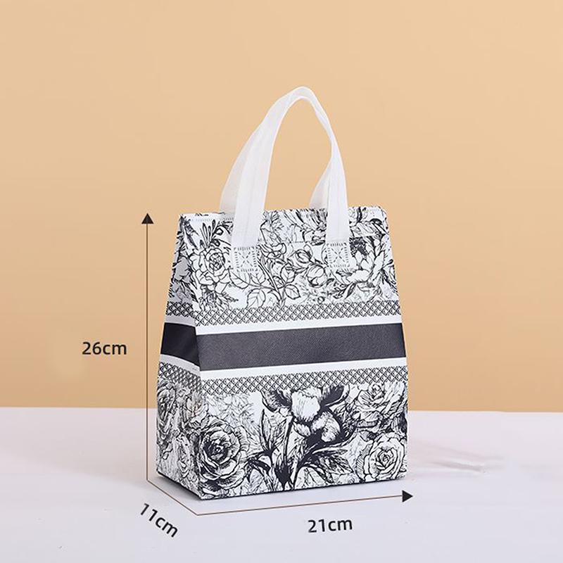 

10Pcs Non-Woven Insulation Bags Tote Fabric Portable For Food Cake Drinks Package Delivery Keep Warm Cold Reusable Pouch M