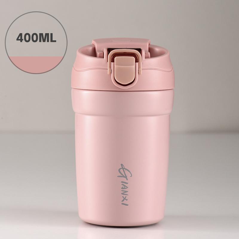 

Термокружка GIANXI для кофе с трубочкой, бесшовная керамическая подкладка, легко моется без пятен, ежедневная портативная, герметичная, вакуумная кружка для кофе 400ml