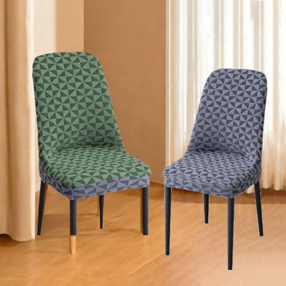 Soft Jacquard Arc Chair Cover Elastic Chair Protective Case Curved Seat Cover  Household