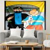 Tintin's Avonturenstad Sneldrogend Wandkleed voor Slaapkamer, Woonkamer, Speelkamer, Decoratie Kunstkamer Wandkleed Vakantie- en Verjaardagscadeaus