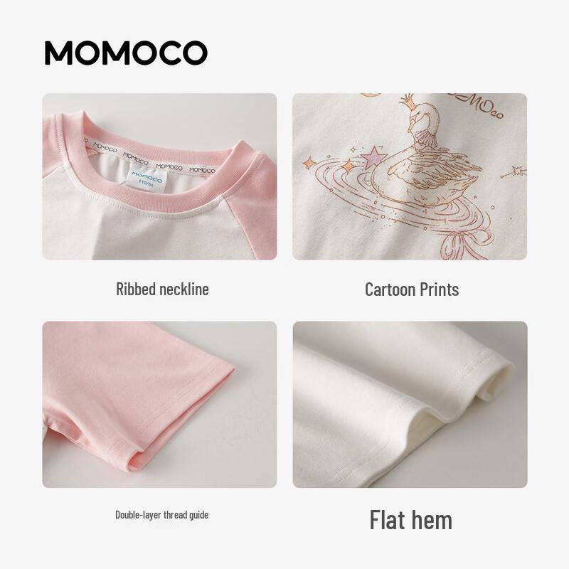 MOMOCO Girls' Summer Short-Sleeved T-Shirt