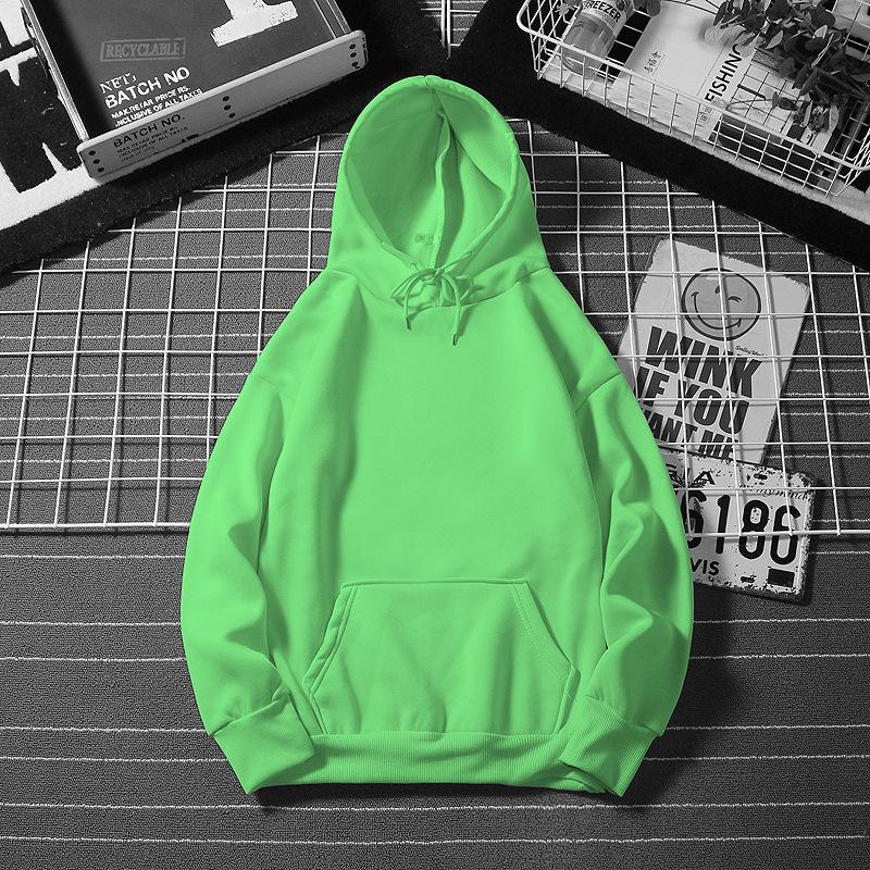 Damen Langarm Sport Sweatshirts in Unifarben mit Fleece und Herren Hoodies