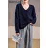 5% Cashmere 95 Wool Round Neck/V-neck Seamless Brushed Cashmere Sweater Women's Sweater