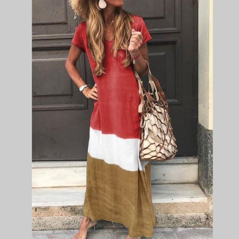BITCED Fashion Summer Spring Short Sleeve V-Neck Casual Dresses