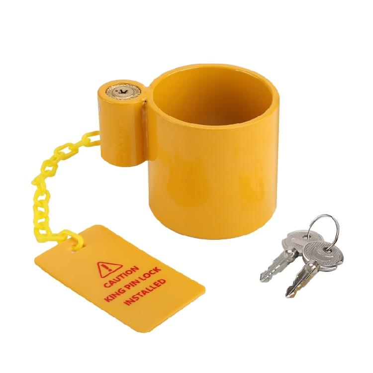Trailers King Pins Lock with 2 Keys & Caution Label For Standard Fixed King Pins