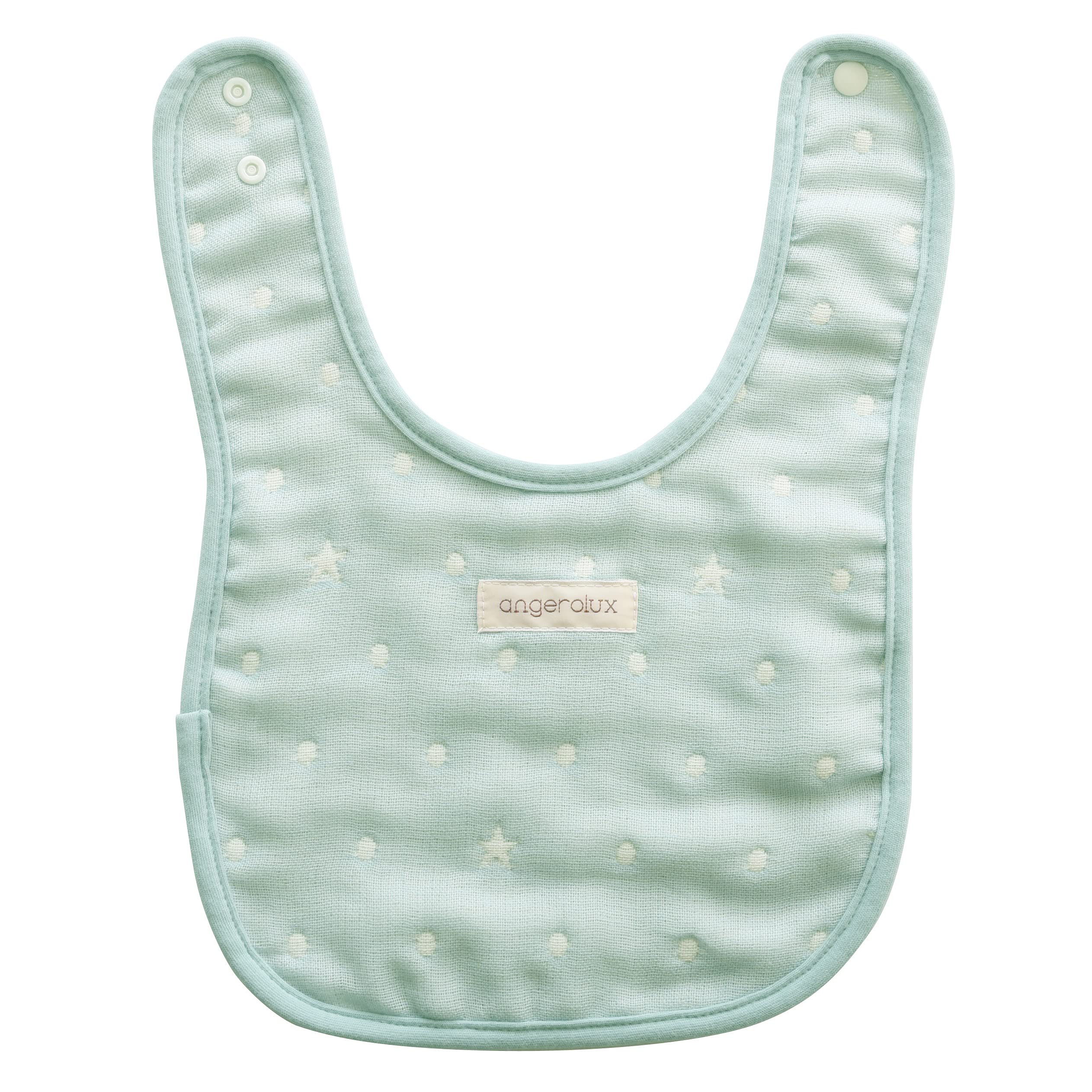 

AngeloLux Baby Bib with Drool Baby Gauze Made in Mint Blue Bib, Wipe, Gift, 6-Layer Bib, Japan,