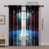 2pc,  Window Curtains Boxing Ring Arena Stage Lights Sports Photos Versatile Durable Polyester,Without Electricity Festive