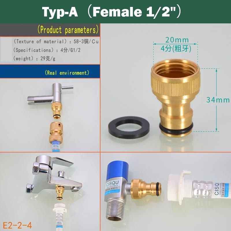 1/2/5Pcs Brass Garden Hose Quick Connectors - Universal 1/2" & 3/4" Tap Fittings for Water Hose Pipes