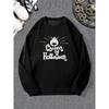 Men's Queen of Halloween Print Casual Crew Neck Sweatshirt 100% Cotton Printed Long-Sleeve Crew Neck Pullover