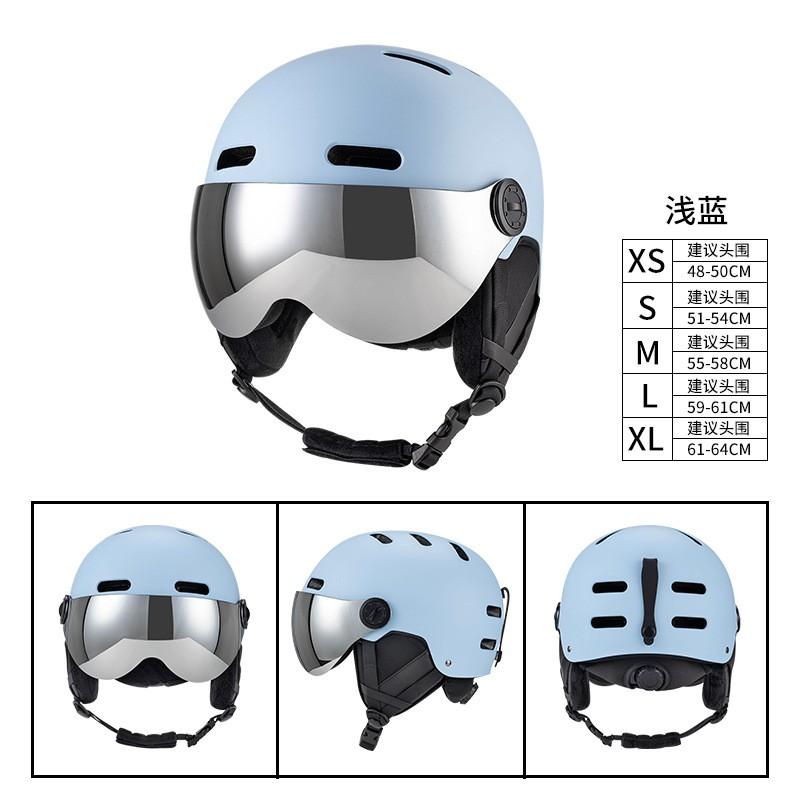 Unisex Ski Helmet With Integrated Goggles Winter Snowboarding Safety Gear EPS Foam CE Certified Adults