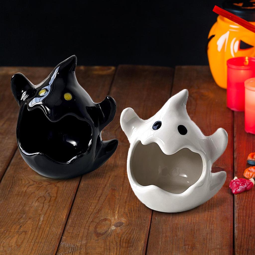 Figurine Candy Dish Halloween Decoration Creative Tea Light Candle Holder Decorative Statue for Desk