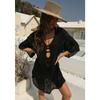 Women's Sexy Backless Strapless Hollowed Out Cover Up Loose Beach Dress