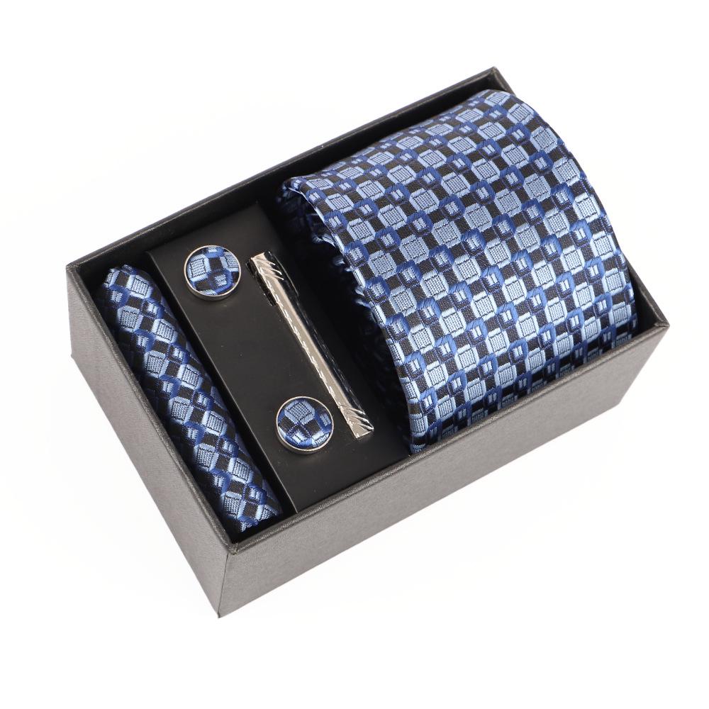 Luxe Heren Jacquard Borduurdas Cadeauset met Gepersonaliseerd Logo Ontwerp