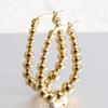 23MM Stainless Steel U-Shaped Steel Ball Earrings - 18K Gold Women's Fashionable Versatile Ear Ornaments