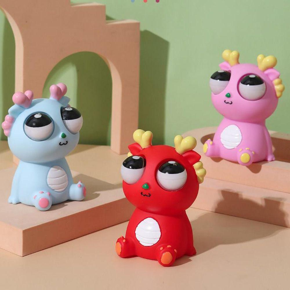 Simulation Dragon Eyeball Burst Squeeze Toy Panda Squeeze Stretching Ball  Girl Toy