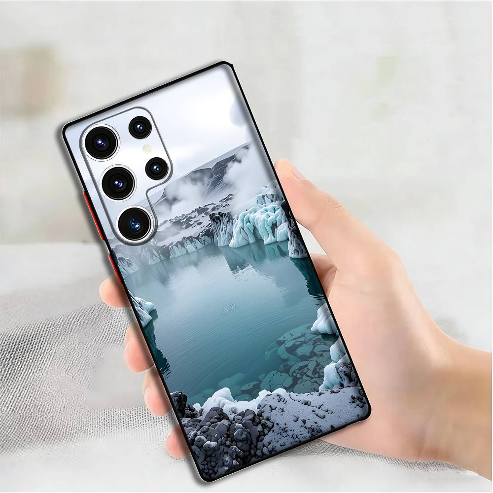 Schöne isländische Landschaft Handyhülle für Samsung S24,25,23,22,21,20 Plus Ultra 5G Lite Stoßfeste Hülle