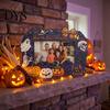 Halloween Picture Frame Wooden Photo Frame, Pumpkin Ghost Cat Cutout Holiday Portrait Holder, Double-sided Tabletop Decor for Home Party Indoor Table