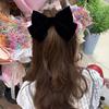 Influencer-Style Large Silk Velvet Bow Hair Clip - Korean Retro 2023 Headdress Accessory.