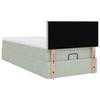 Enjoy restful nights with this Ottoman bed with mattress and LEDs in light grey 80 x 200 cm upholstered in velvet