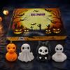 Halloween Party Table Decorations 3D Printed Figures with Gift Box, Small Flexible Fidget Toys Set, Pumpkin Bucket Stuffers Cute Grim Reaper,