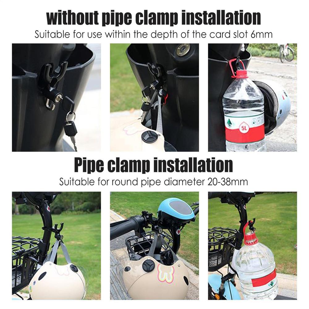 Universal Alloy Motorbike Bike Helmets Lock Hangings Hook | 2 In 1 Tamper-Proof