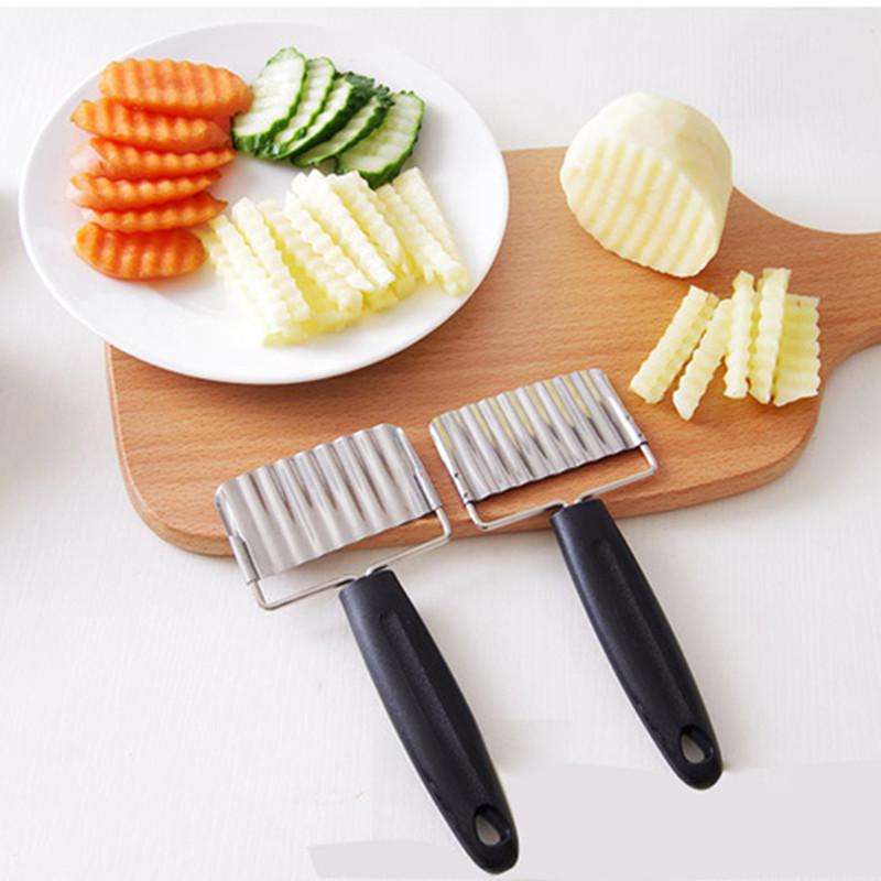 Potato Chip Slicer Creative Multi - Functional Vertical Stainless Steel Spike Potato Cutter Chips Vertical Knife Kitchen Gadgets