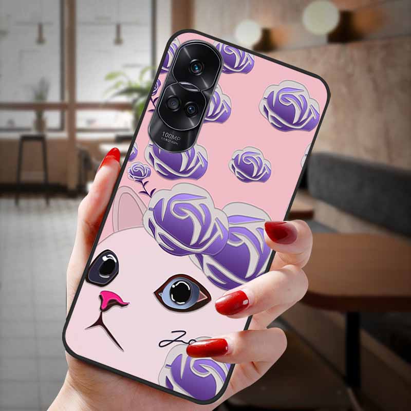 For Honor 90 Lite 5G Case 3D Flower Relief Emboss Silicon Back Cases For Honor 90 Cover Honor90 Pro 90Pro 90Lite Soft Protective