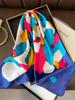 Low-key luxury womens headscarf is a must-have for spring and summer Imitation silk printed square scarf is fashionable 2024