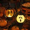 Funny Ghostly Face Halloween Ghost Night Light, Portable Retro LED Lamp with Hanging Light Ring, Battery Operated Vintage Horse Lantern for
