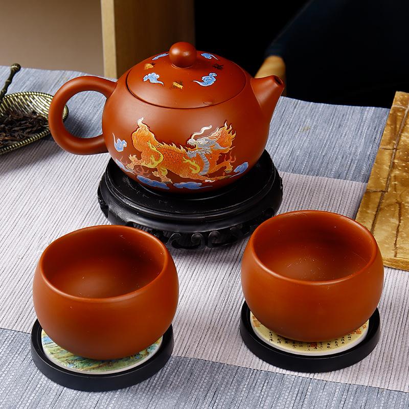 Fire Qilin raw ore color-changing purple clay pot handmade phoenix pot Xishi pot water bird call teapot well bar pot