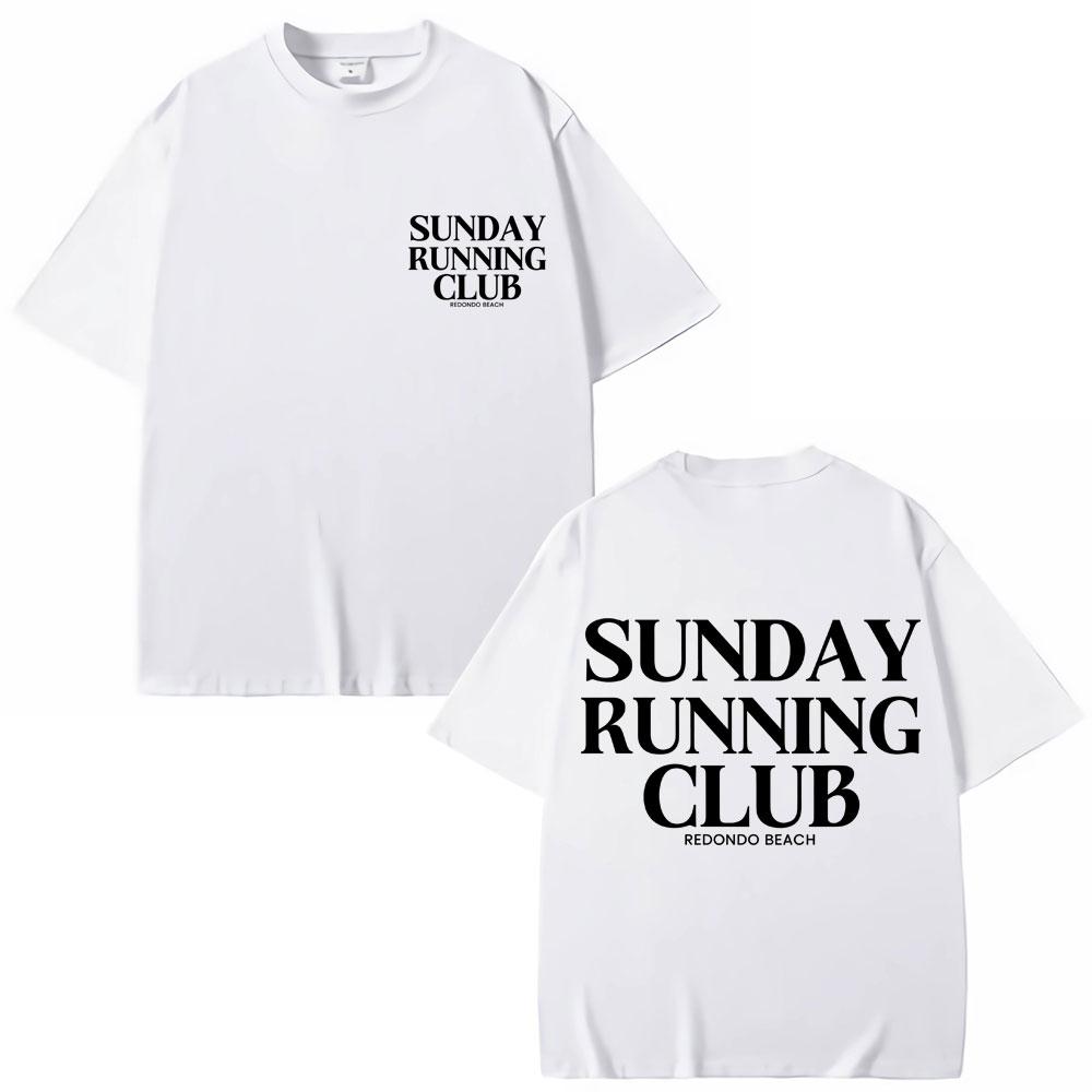 Sunday Running Club Graphic T Shirt Men Women Sport Fashion Harajuku T-shirts Oversized Cotton Casual O-Neck T Shirts