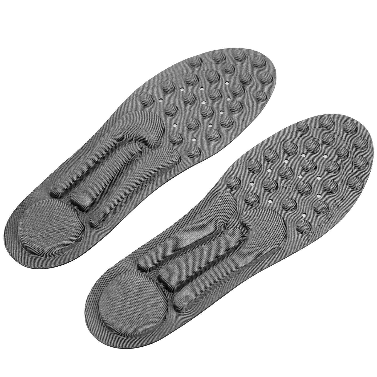 

JFT Массажные стельки для ног Терапия Дышащие вставки Обрезаемые обувные стельки Серые для мужчин и женщин41 50